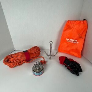 Uliber Magnet Neodymium Fishing Magnet Kit with Grappling Hook Rope and Gloves